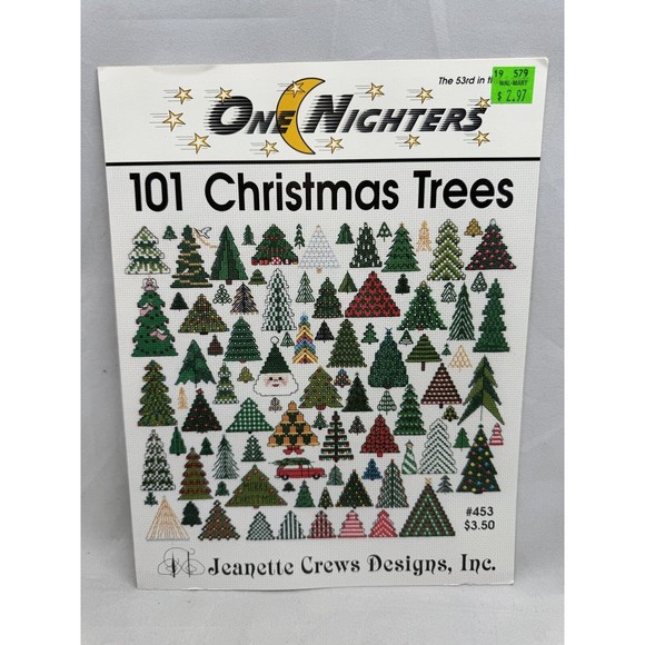 101 Christmas Trees One Nighters 453 Jeanette Crews Designs Cross Stitch Pattern - Picture 1 of 3